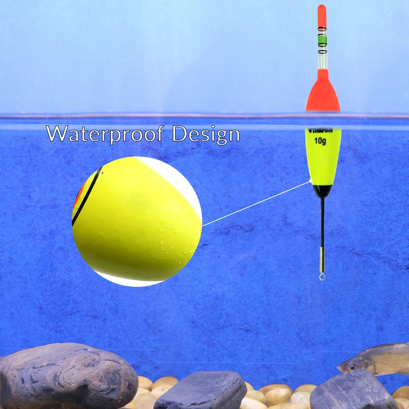 10g 20g 30g EVA Luminous Fishing Float Long Vertical Night Lighting Fishing Floats Bobber