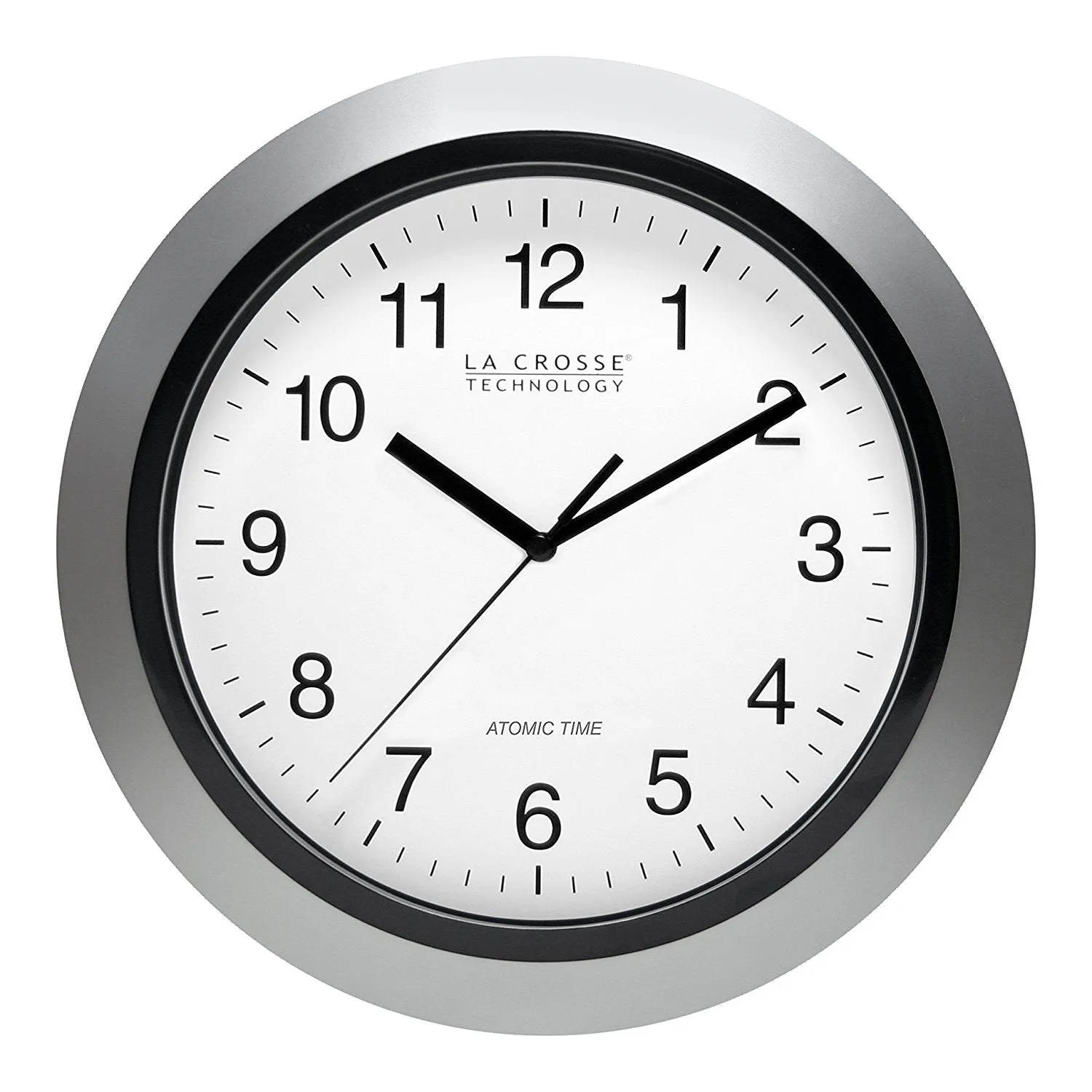 10" La Crosse Technology Atomic Analog Wall Clock (Silver)
