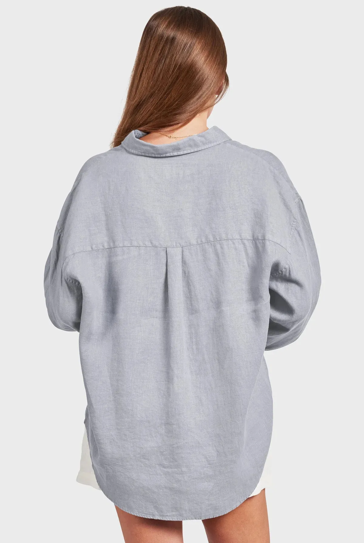 ACADEMY BRAND - Womens Hampton L/S Linen Shirt - Lavender Ash