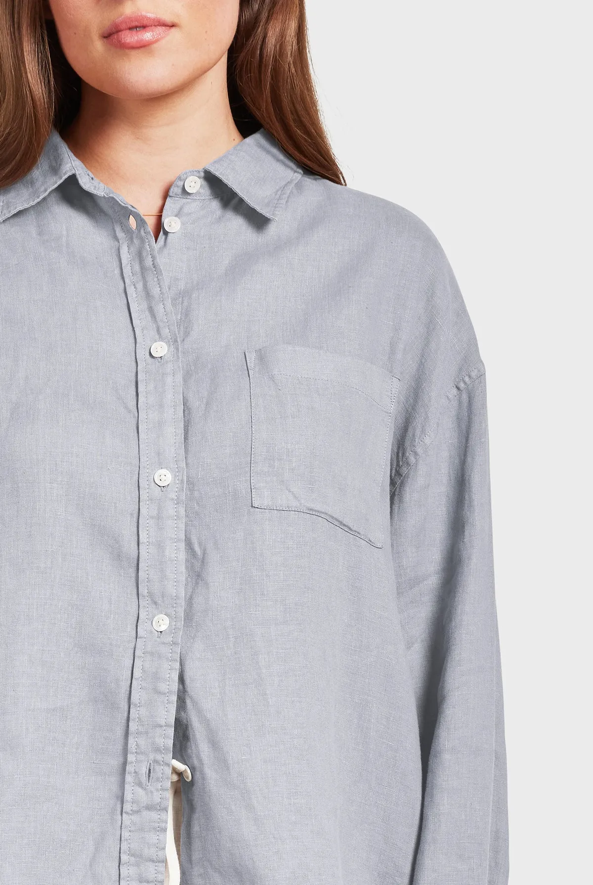ACADEMY BRAND - Womens Hampton L/S Linen Shirt - Lavender Ash