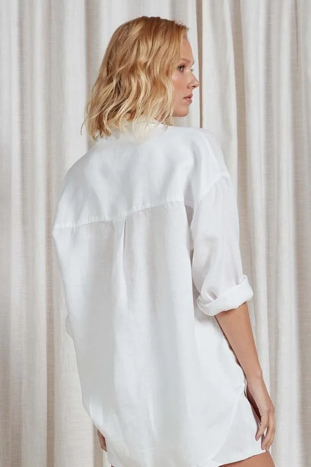 ACADEMY BRAND - Womens Hampton L/S Linen Shirt - White