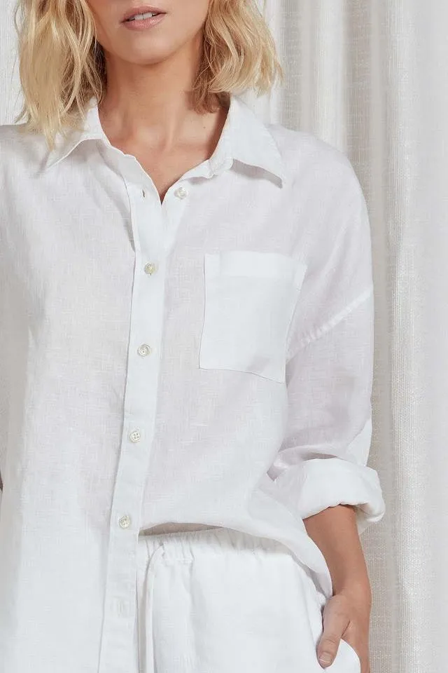 ACADEMY BRAND - Womens Hampton L/S Linen Shirt - White