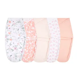 aden   anais Essential Cotton Easy Swaddle Wrap 5 pack Feminine Florals Pink