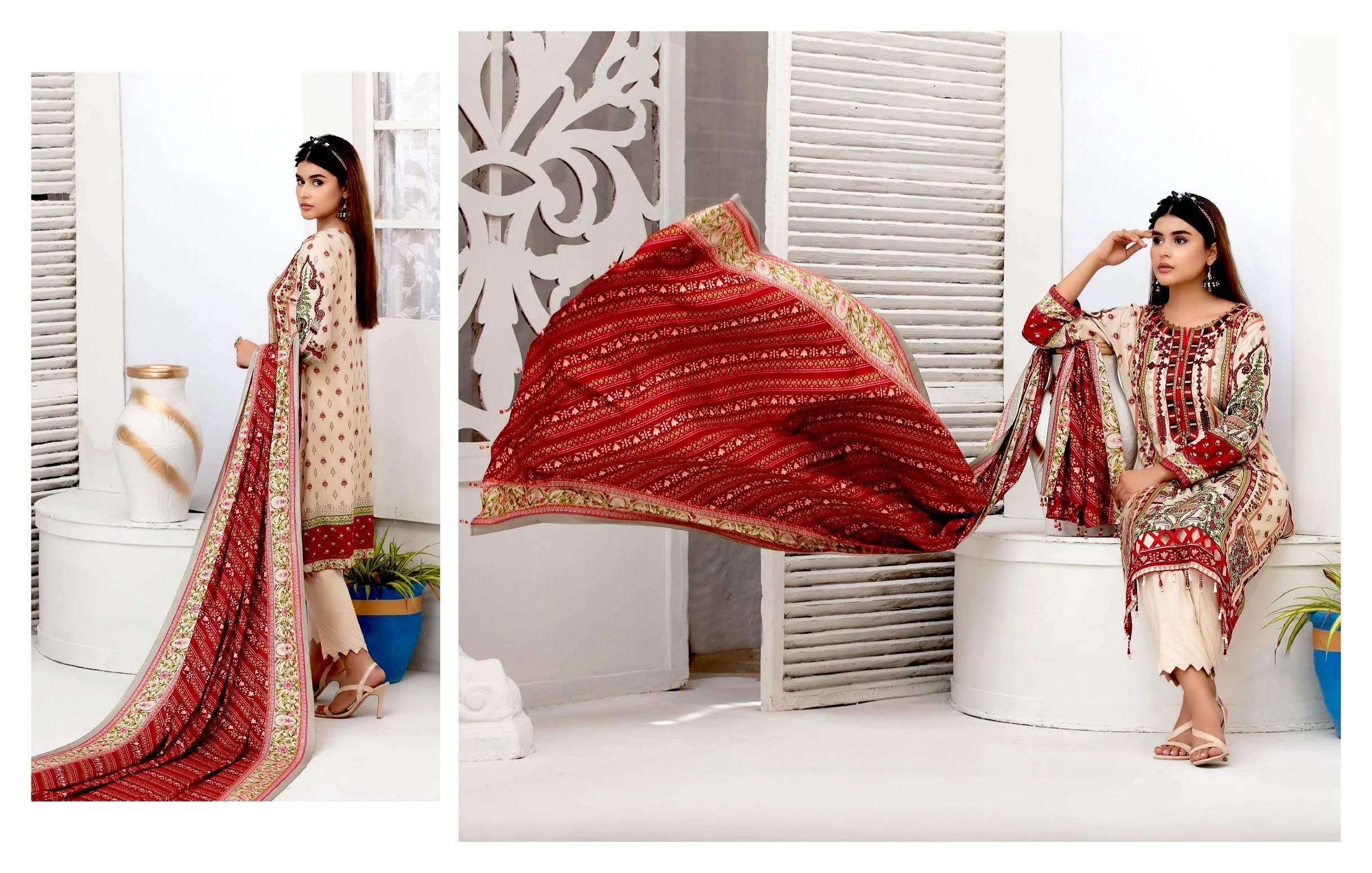 Amna Sohail by Tawakkal · Dilara Linen Print Collection – D-1990