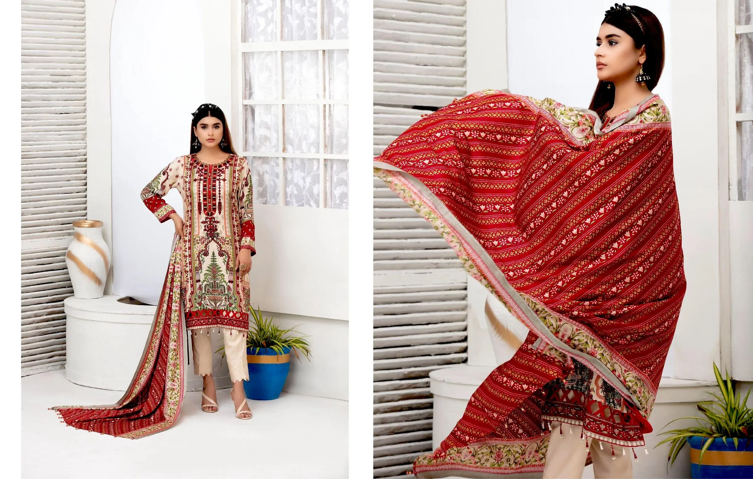 Amna Sohail by Tawakkal · Dilara Linen Print Collection – D-1990