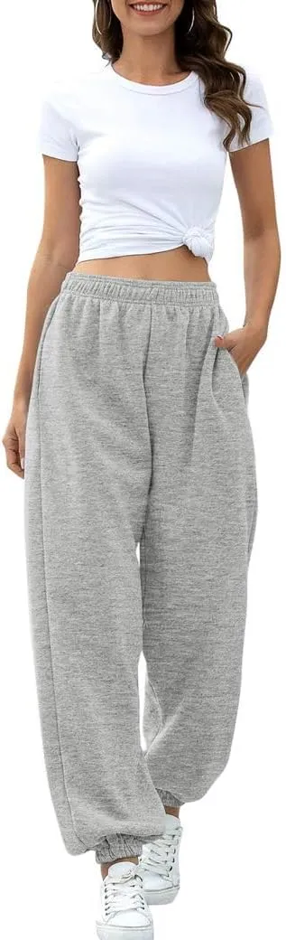 ATHMILE Women's High Waisted Sweatpants Workout Active Joggers Pants Baggy Lounge Bottoms