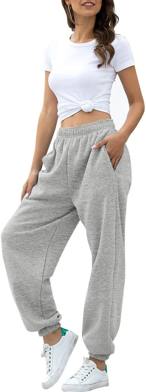 ATHMILE Women's High Waisted Sweatpants Workout Active Joggers Pants Baggy Lounge Bottoms