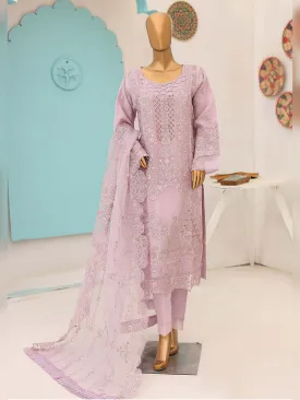 Bin Saeed Luxury Embroidered Organza Suit - Lilac