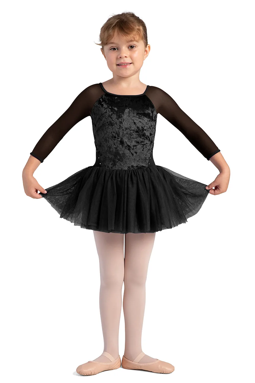 BLOCH CL0249 GIRLS VELVET LONG SLEEVE TUTU DRESS