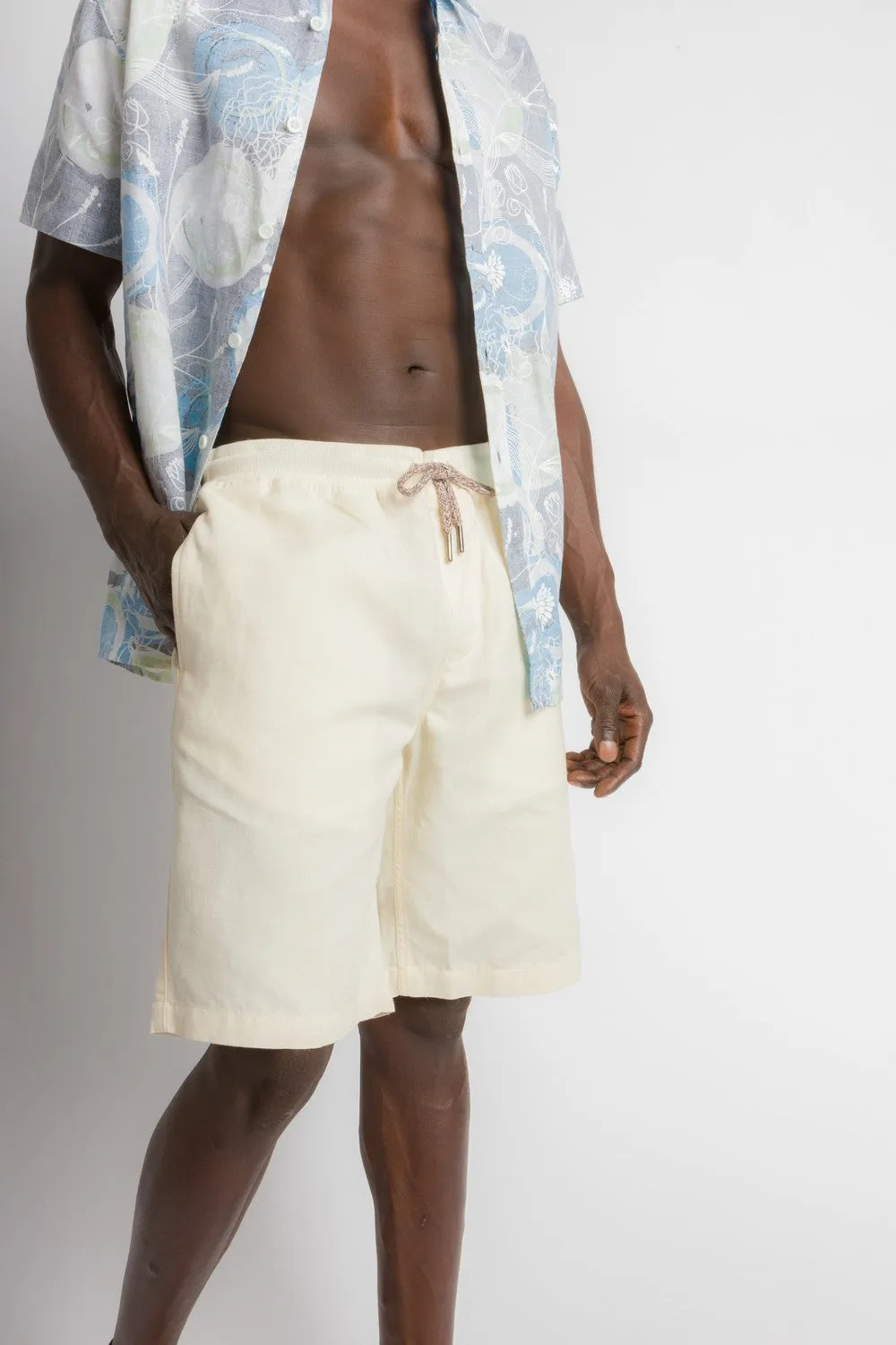 Carl | Men's Cotton Linen Blend Woven Shorts