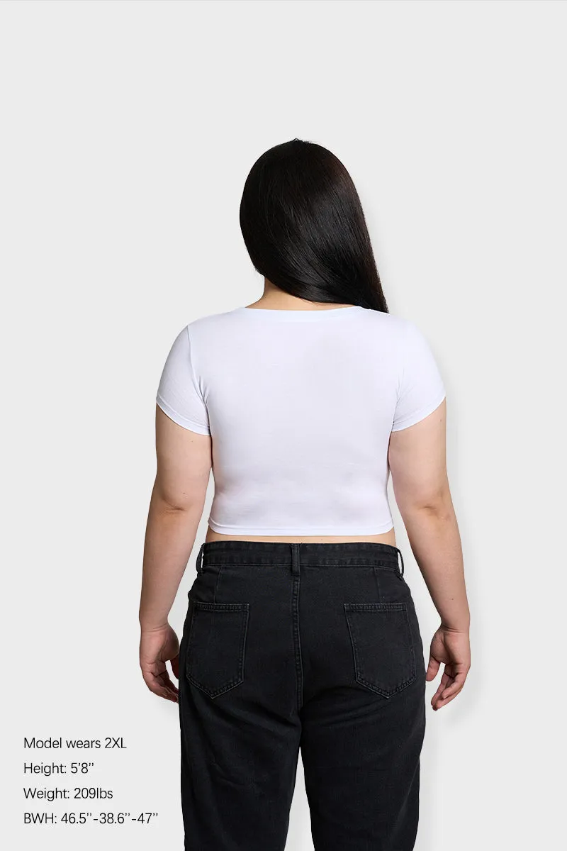 Curvy Strong Enough Y2K Baby Tee Cherrykitten
