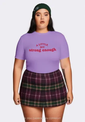 Curvy Strong Enough Y2K Baby Tee Cherrykitten