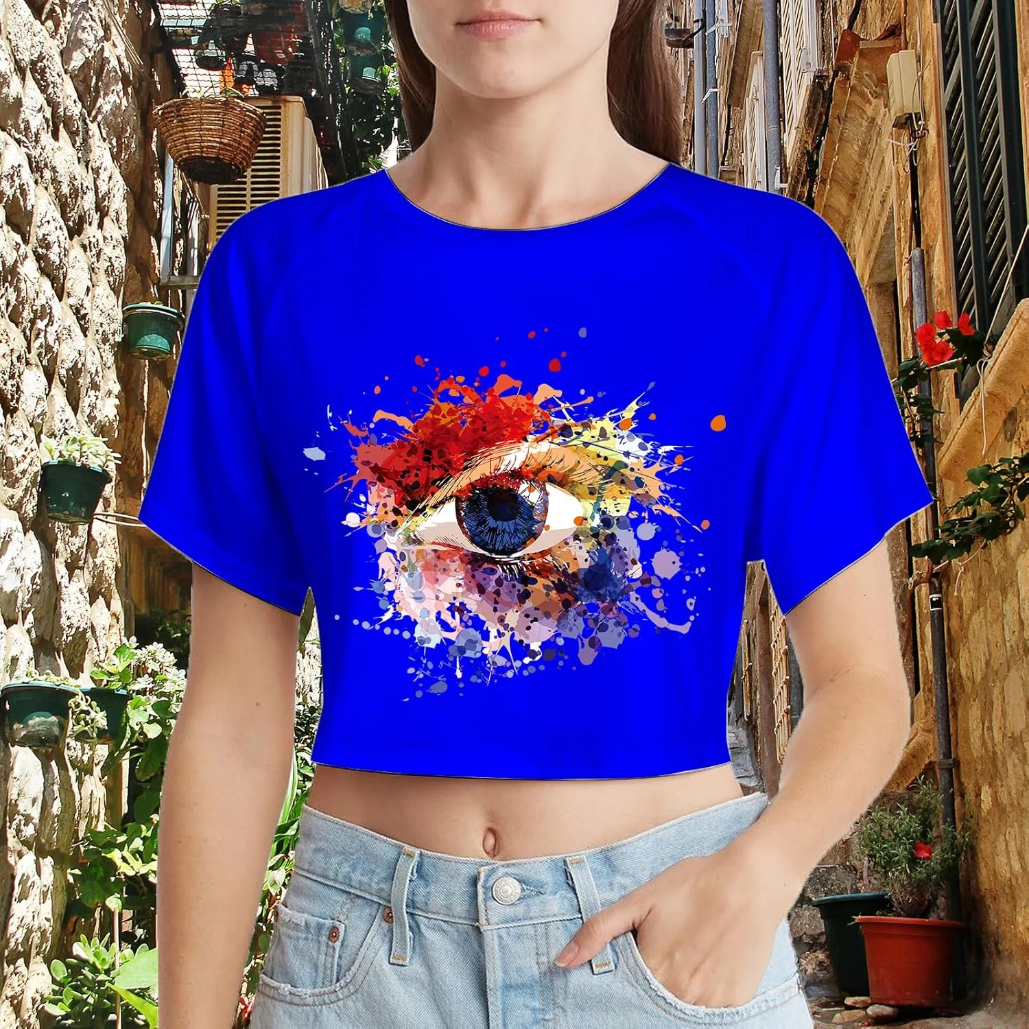 Custom Crop Top for Women Design Photo Logo Text Crop Tops Custom Baby Tee Personalized Short Sleeve Shirt for Mom