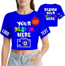 Custom Crop Top for Women Design Photo Logo Text Crop Tops Custom Baby Tee Personalized Short Sleeve Shirt for Mom
