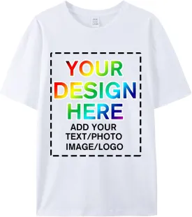 Custom Your Own Shirts with Photo Text & Logo - Personalized Tee Shirt for Men Women & Kids - Custom Personalized T Shirt