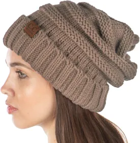 Funky Junque Women's Slouchy Beanie - Soft Ribbed Knit Winter Hat - Cozy Warm Cap