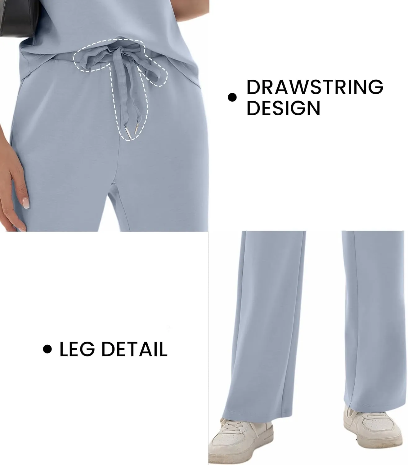 FUNYYZO Women's 2 Piece Outfits Lounge Sets Casual Sleeveless Summer V-Neck Dressy Collared Tracksuit Lounge