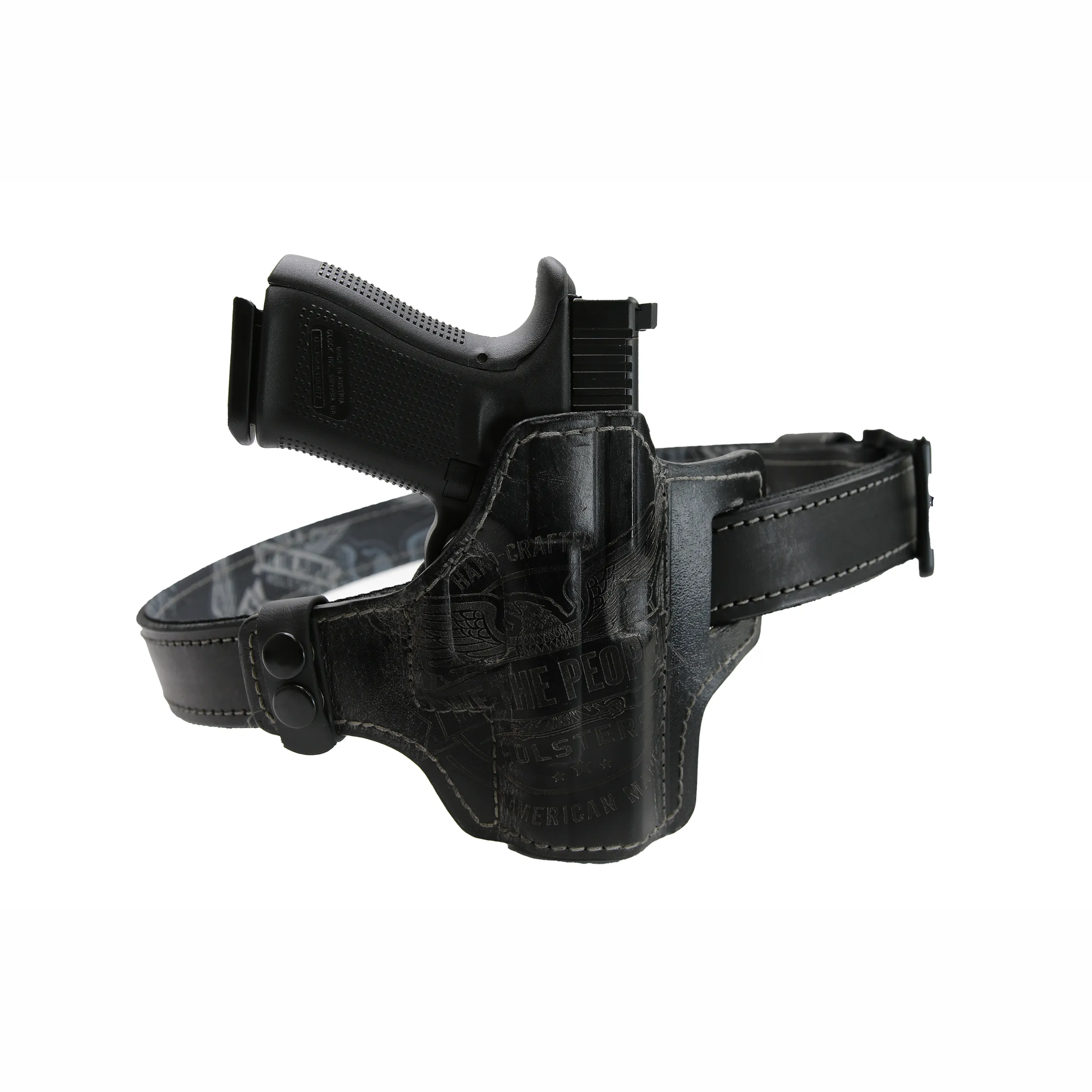 Independence Leather Gun Belt Reinforced with Scuba Nylon