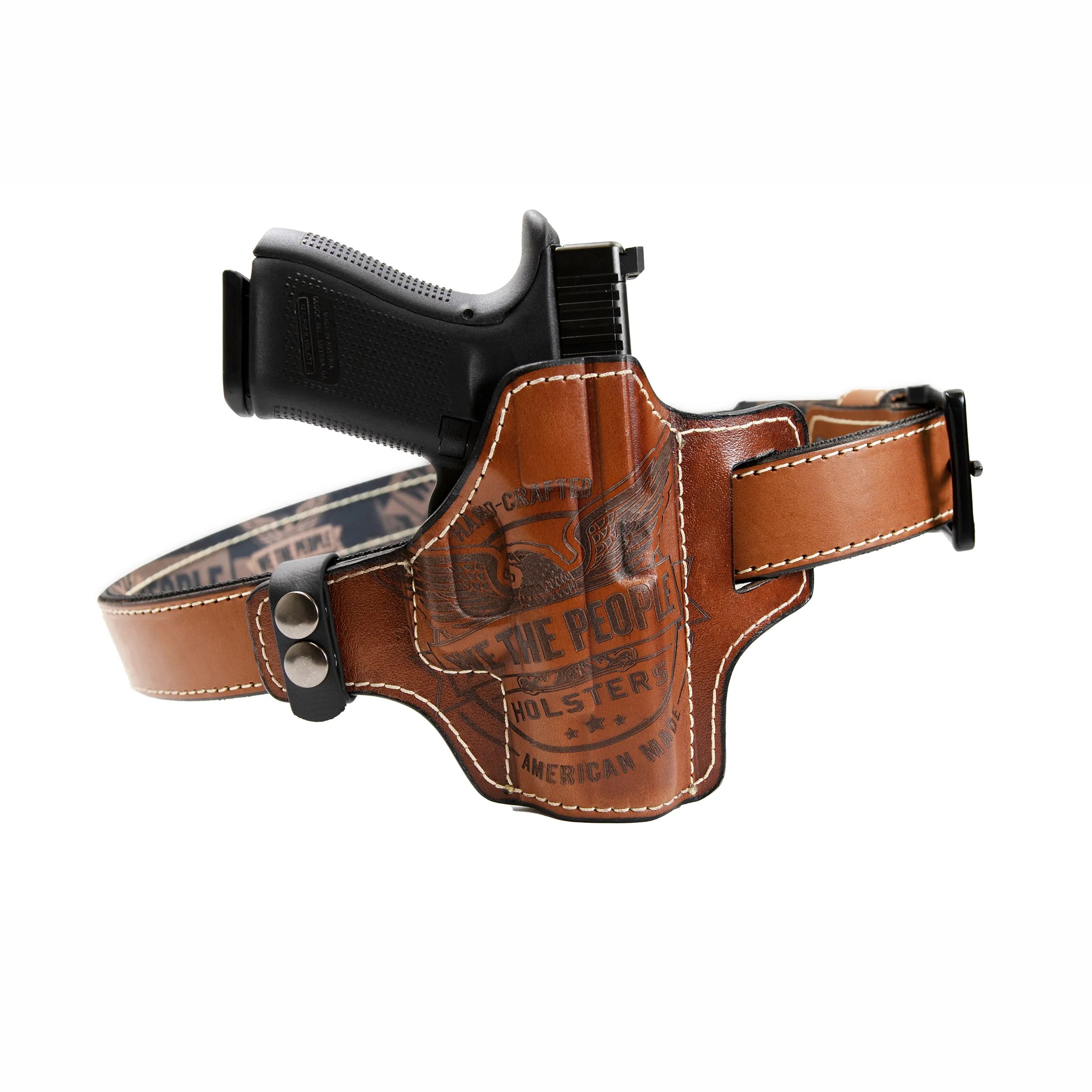 Independence Leather Gun Belt Reinforced with Scuba Nylon