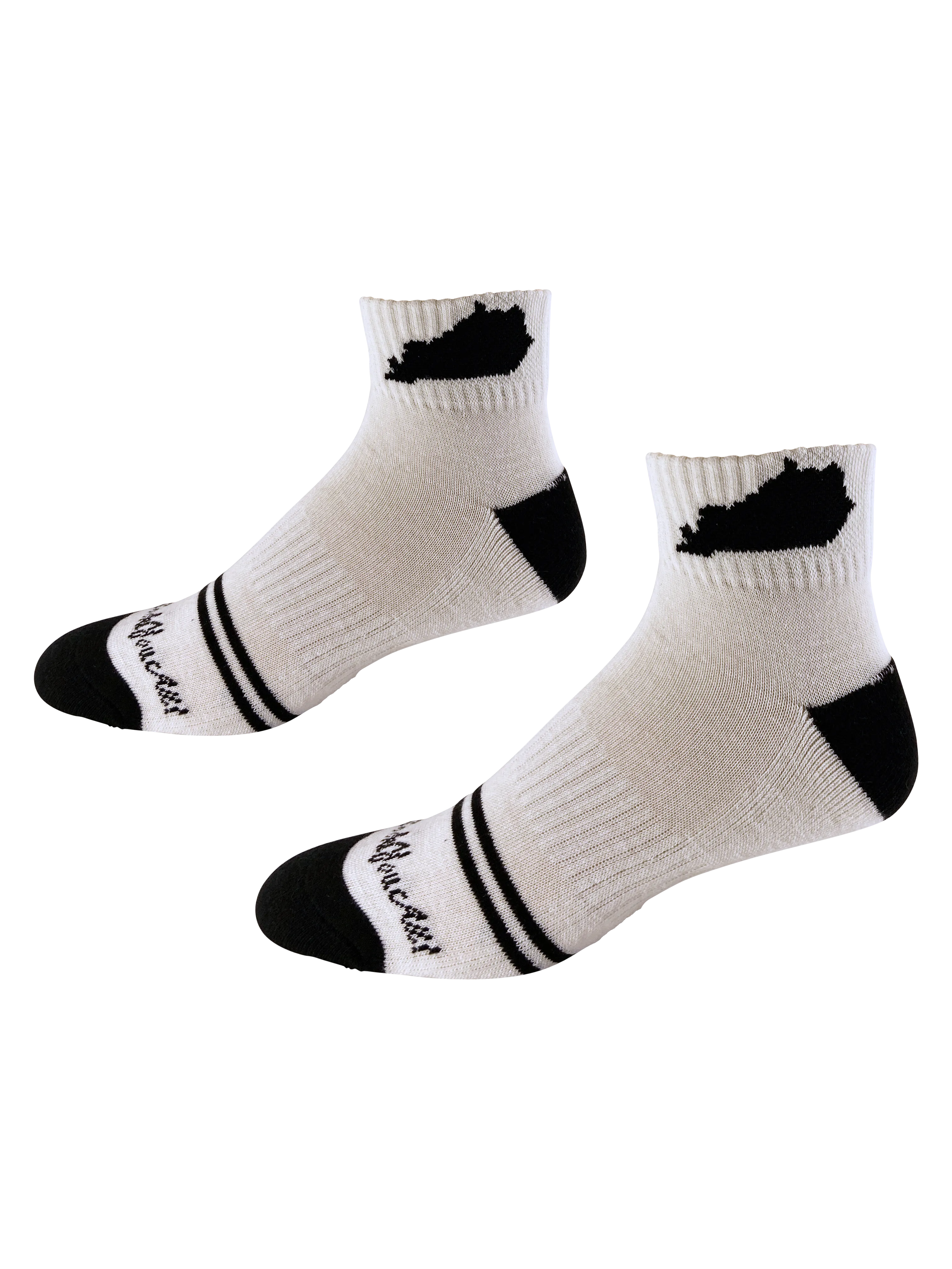 Kentucky Shape Ankle Sock White and Black