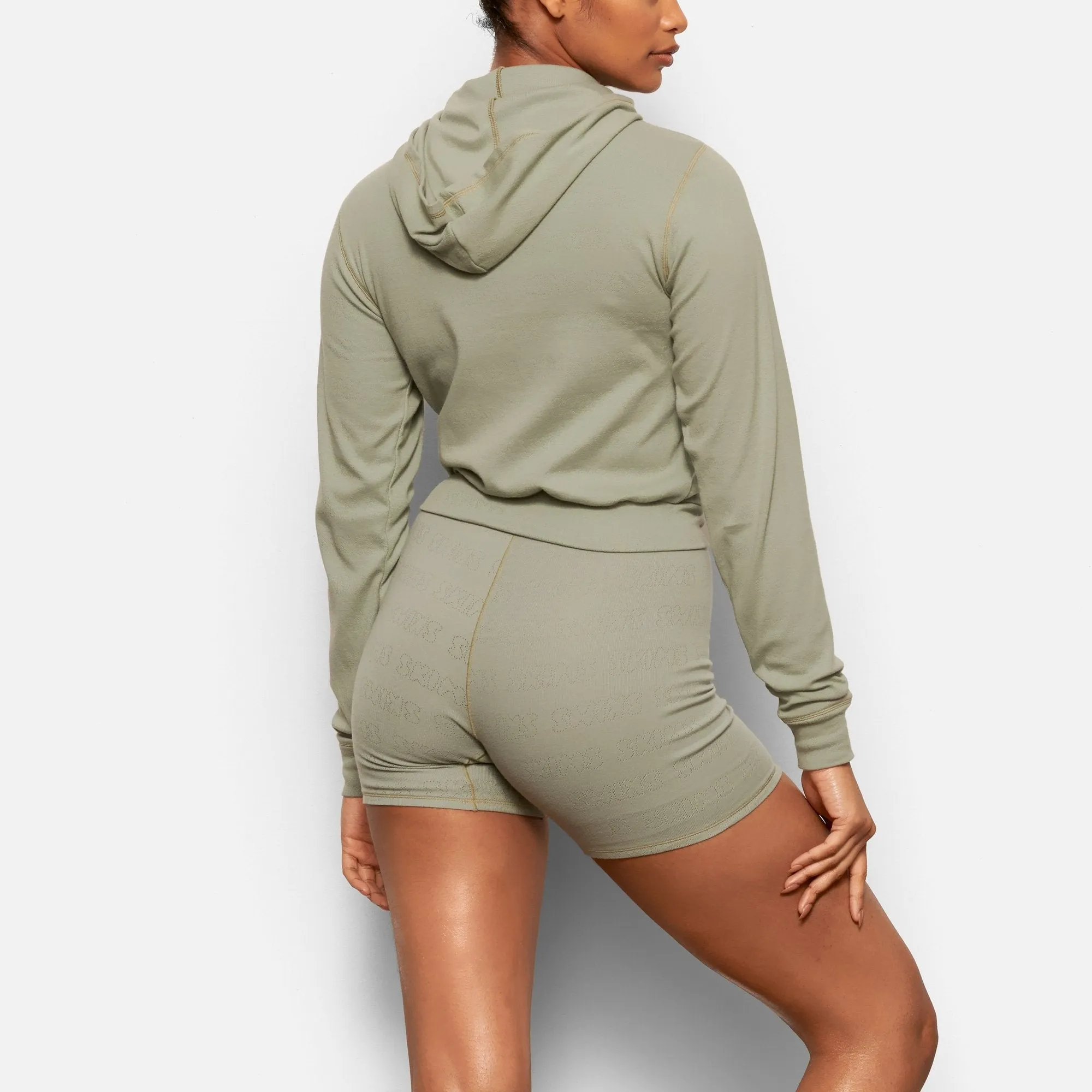 LOGO POINTELLE ZIP HOODIE | MINERAL
