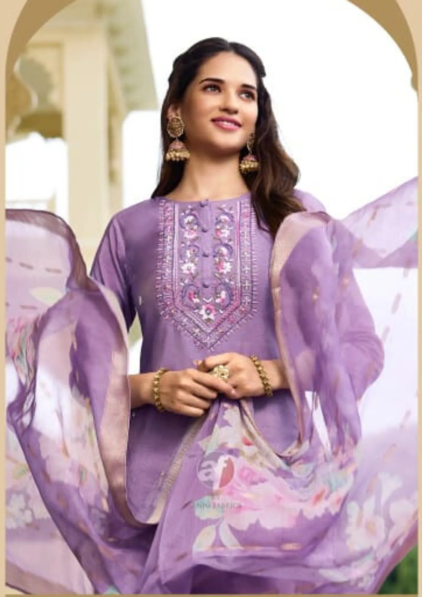Lovely Lavender Color Hand Work Salwar Suits With Dupatta Set For Women