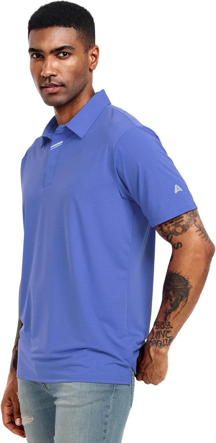 Lzzidou Polo Shirts for Men Short Sleeve Golf Polo Shirts Stretch Moisture Wicking Performance Athletic Tees