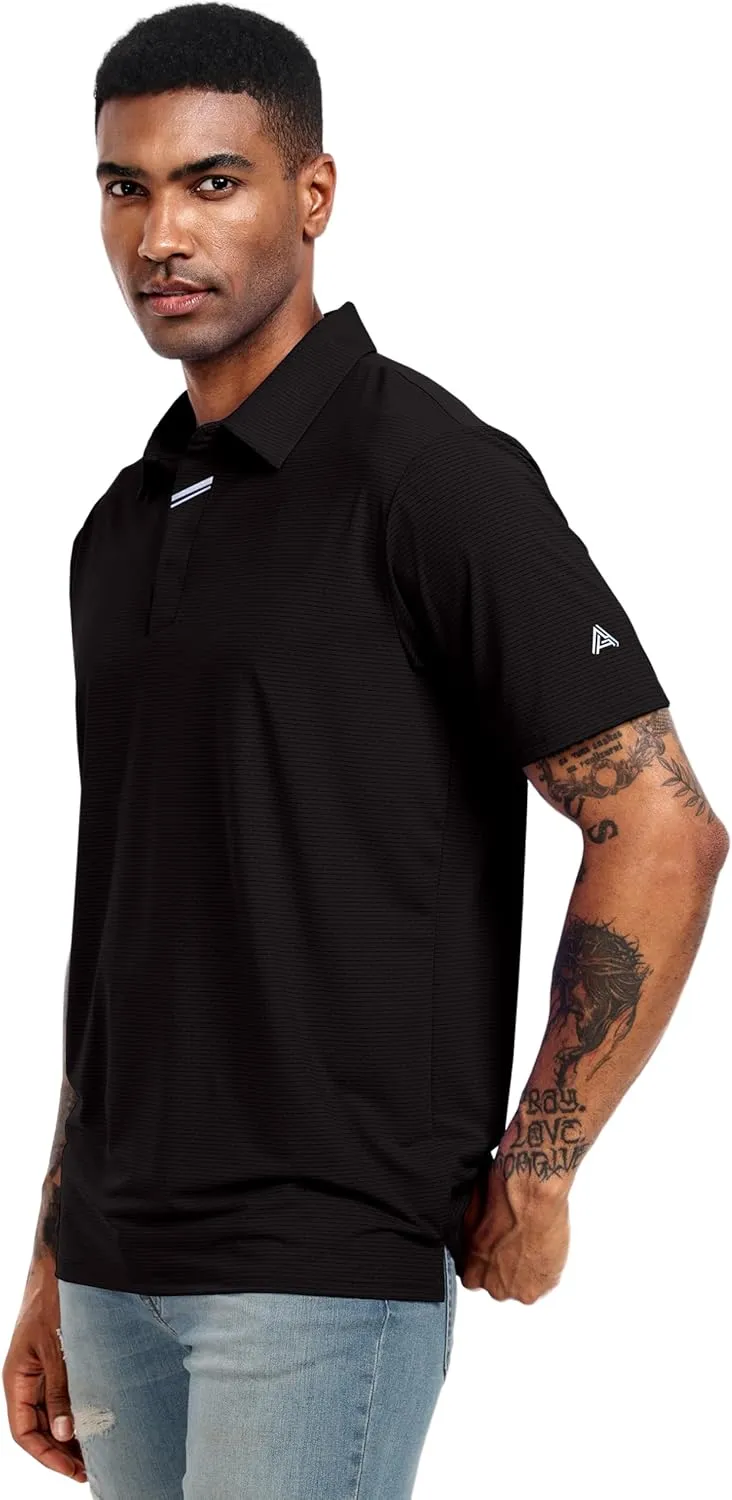 Lzzidou Polo Shirts for Men Short Sleeve Golf Polo Shirts Stretch Moisture Wicking Performance Athletic Tees
