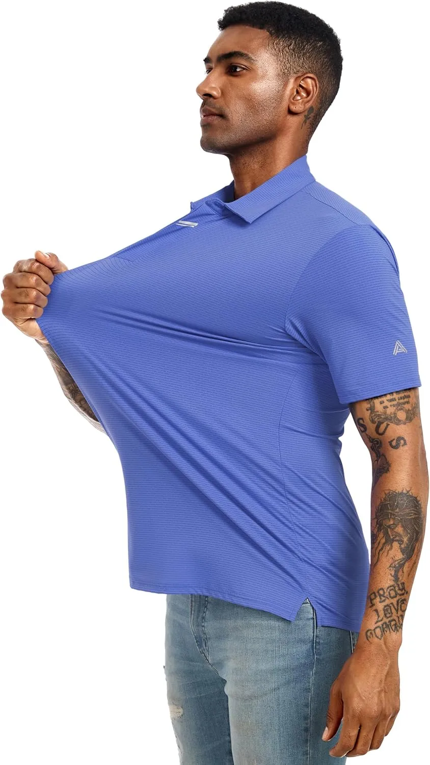 Lzzidou Polo Shirts for Men Short Sleeve Golf Polo Shirts Stretch Moisture Wicking Performance Athletic Tees