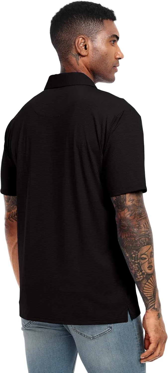 Lzzidou Polo Shirts for Men Short Sleeve Golf Polo Shirts Stretch Moisture Wicking Performance Athletic Tees