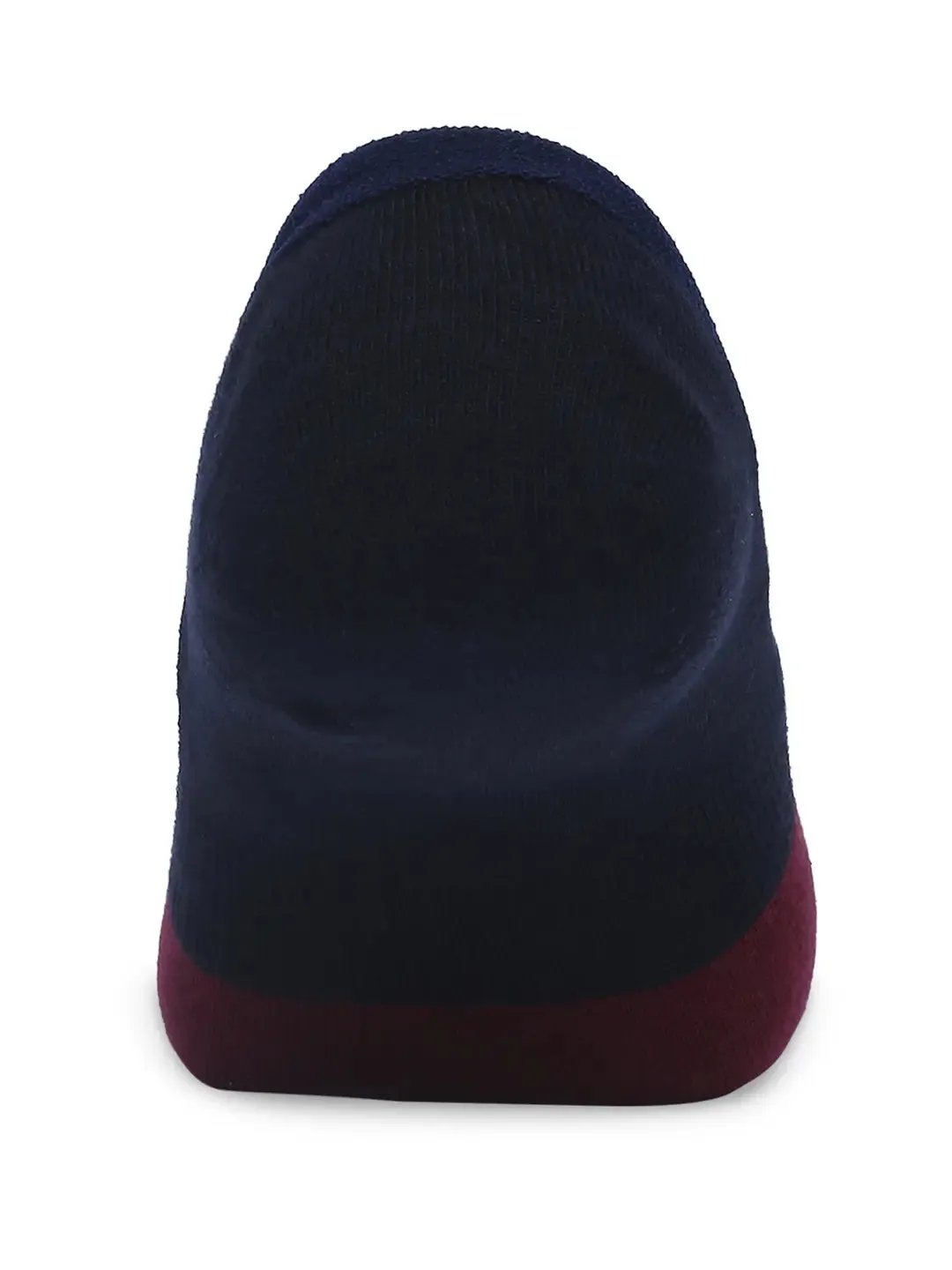 Men Black & Maroon Cotton Blend No Show Socks - Pack Of 2 - Underjeans By Spykar