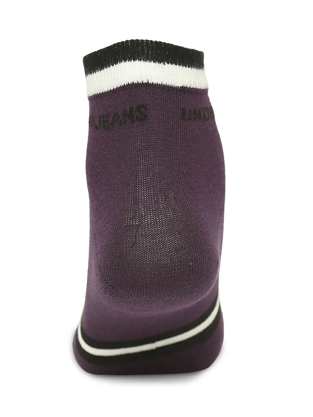 Men Premium Purple & Red Ankle Length Socks - Pack Of 2- Underjeans By Spykar