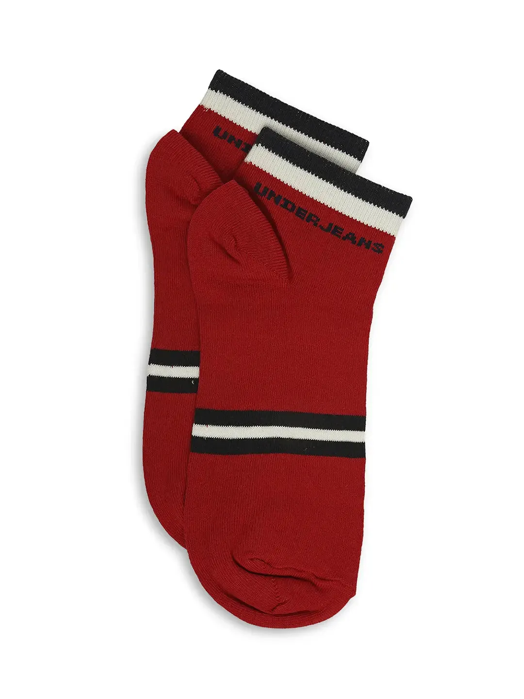 Men Premium Purple & Red Ankle Length Socks - Pack Of 2- Underjeans By Spykar