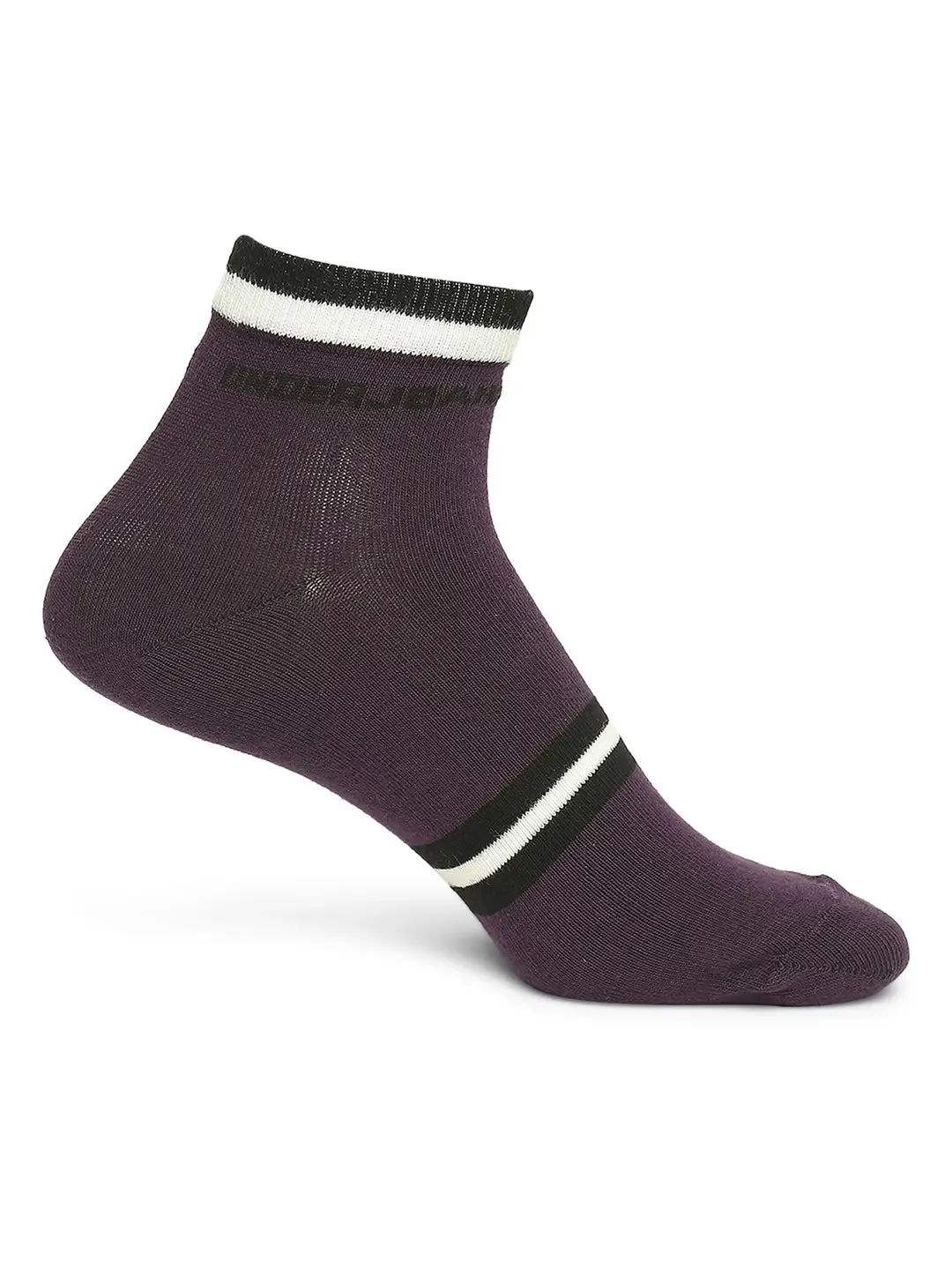 Men Premium Purple & Red Ankle Length Socks - Pack Of 2- Underjeans By Spykar