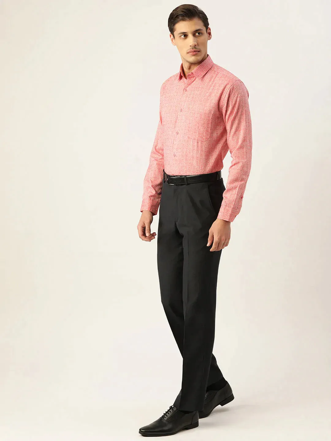 Men'S  Linen Cotton Polka Dots Formal Shirts