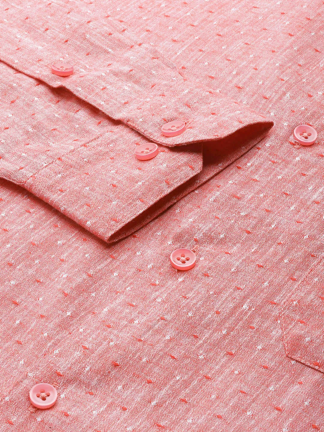 Men'S  Linen Cotton Polka Dots Formal Shirts