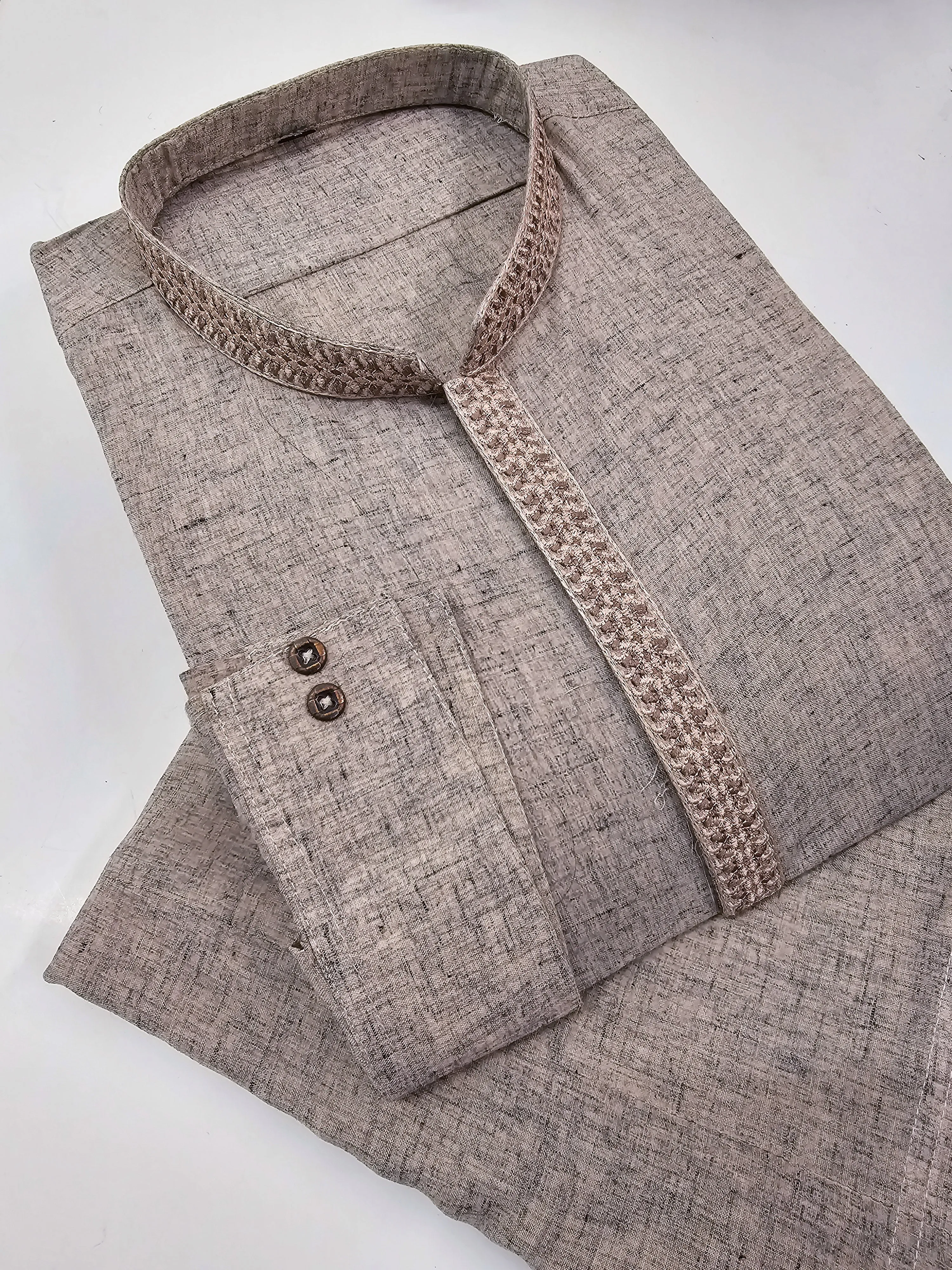 Mens Semi-Formal 2-Piece Kurta Shalwar - Tea Pink