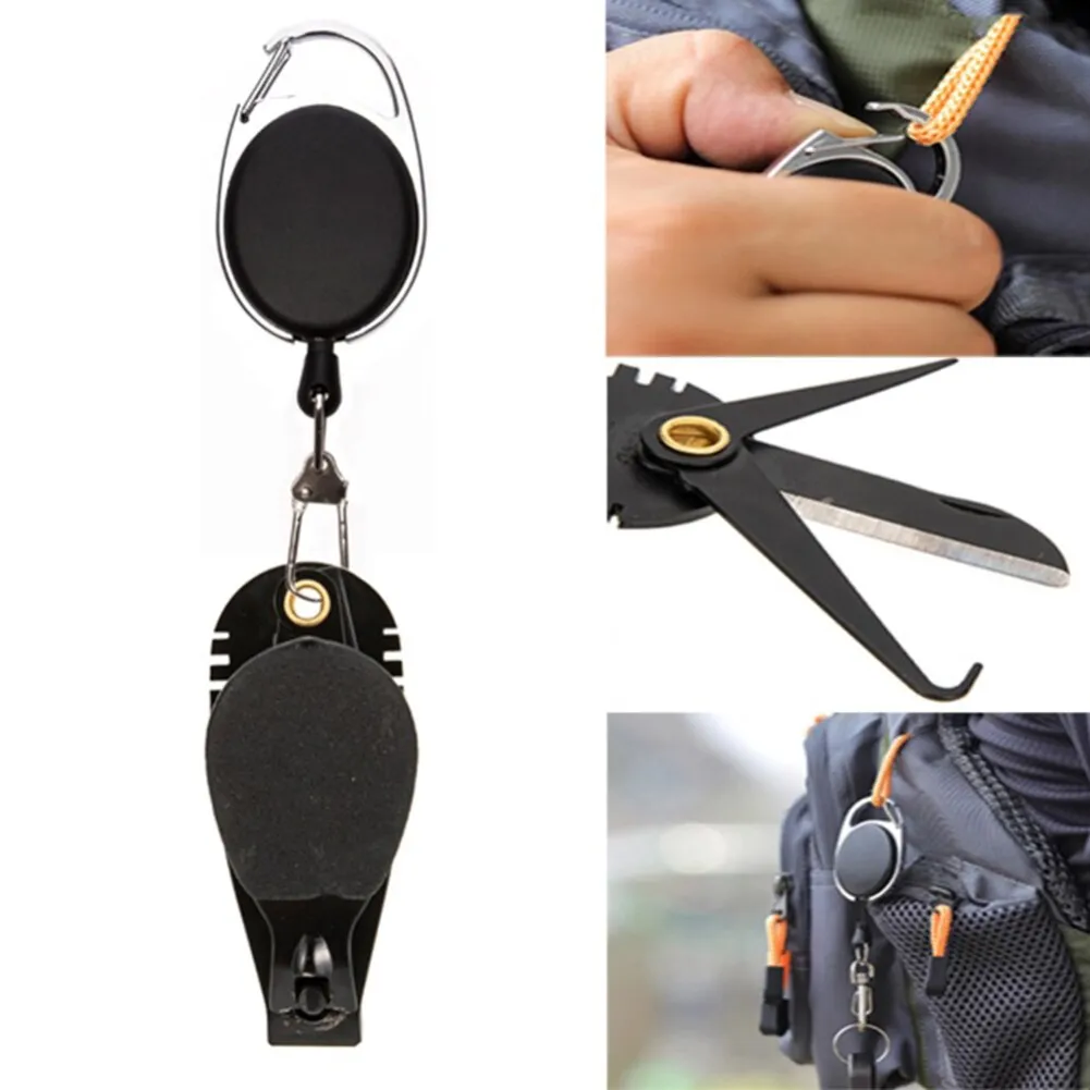 Multifunctional Fishing Strand Scissors Stainless Steel Pliers Wire Knife Portable Fader Rod Anti-lost Rope Safety Fishing Tool