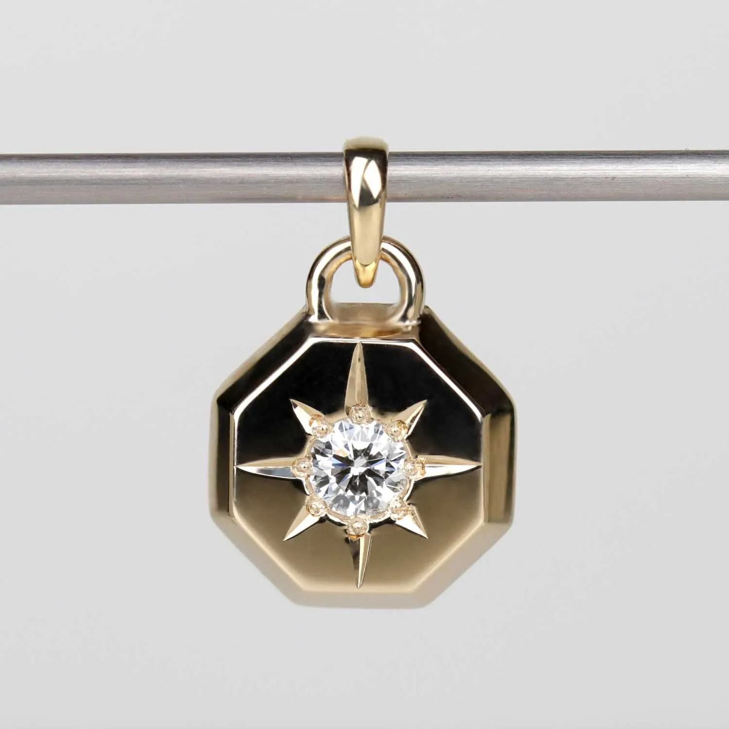 .Octagon Diamond Star Pendant