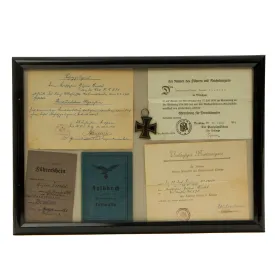 Original German WWI & WWII Named Iron Cross Grouping with Luftwaffe Soldbuch - Gustav Viertel