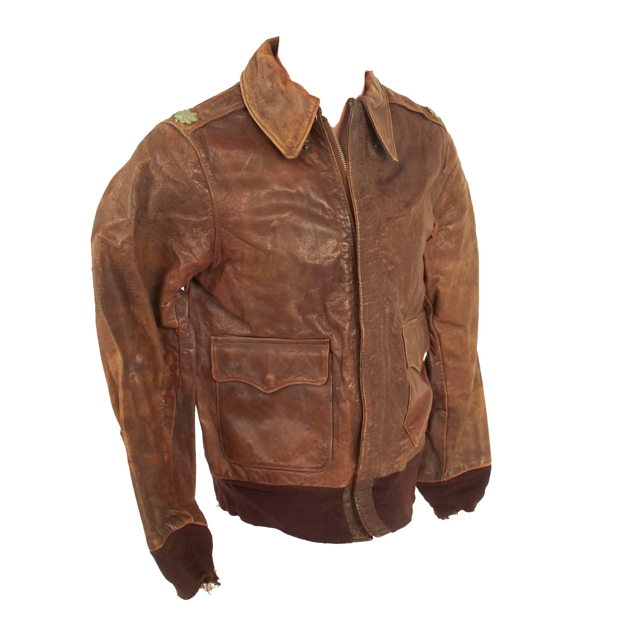 Original U.S. WWII A-2 Leather Flight Jacket With New Zealand Made Leather Jacket for Lieutenant Colonel C.E. Hinckley - (2) Jackets