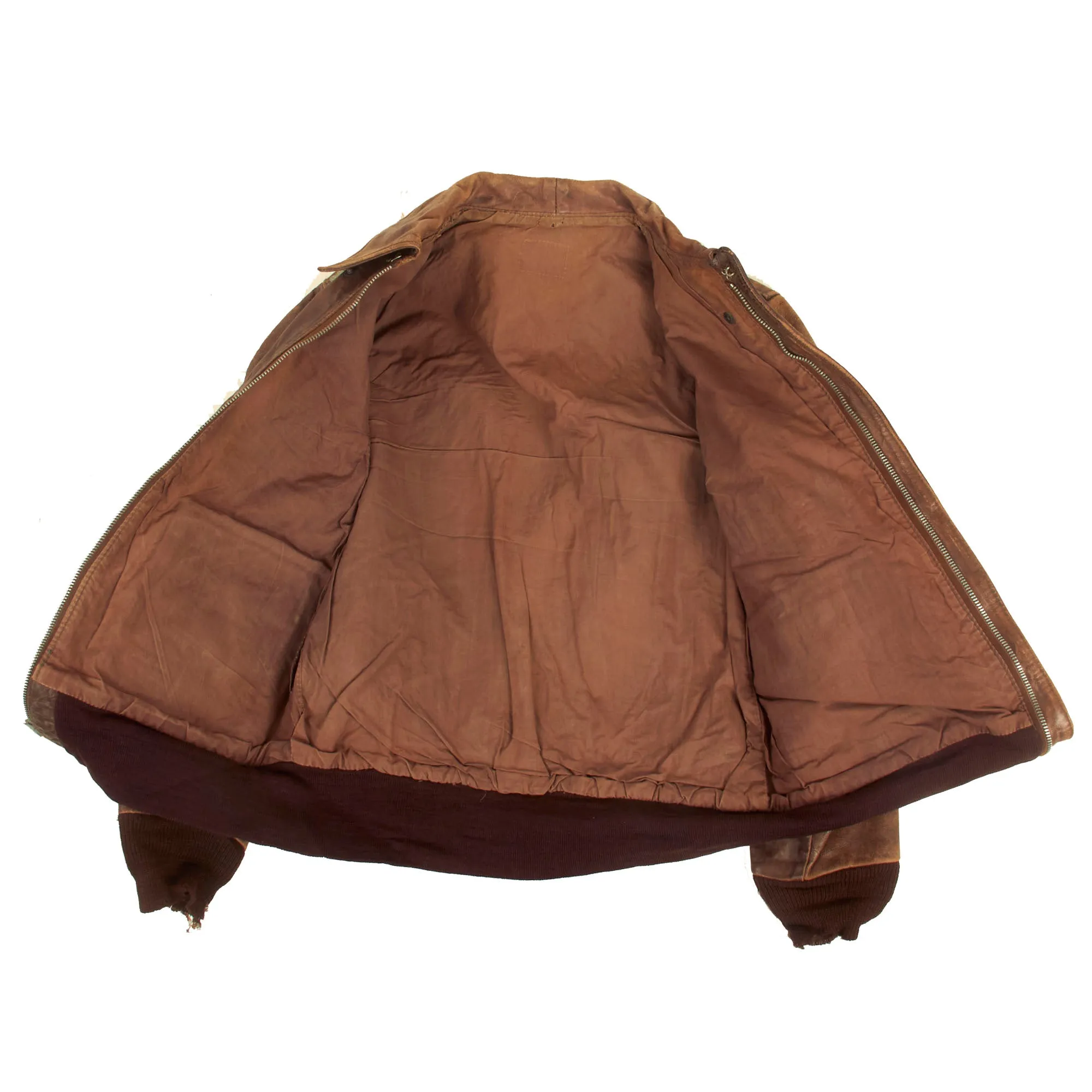 Original U.S. WWII A-2 Leather Flight Jacket With New Zealand Made Leather Jacket for Lieutenant Colonel C.E. Hinckley - (2) Jackets