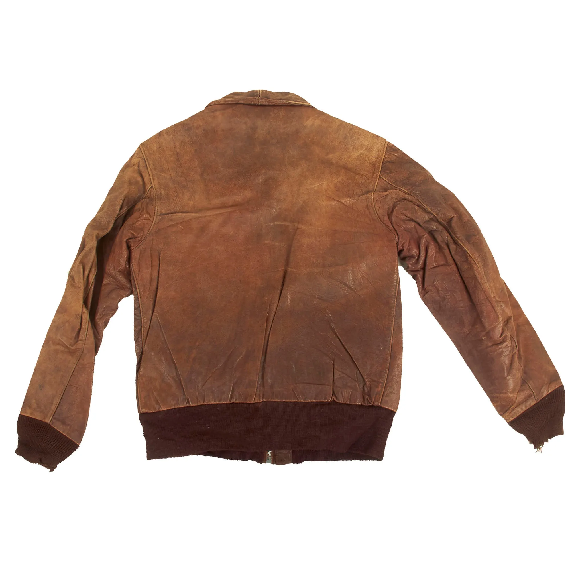 Original U.S. WWII A-2 Leather Flight Jacket With New Zealand Made Leather Jacket for Lieutenant Colonel C.E. Hinckley - (2) Jackets