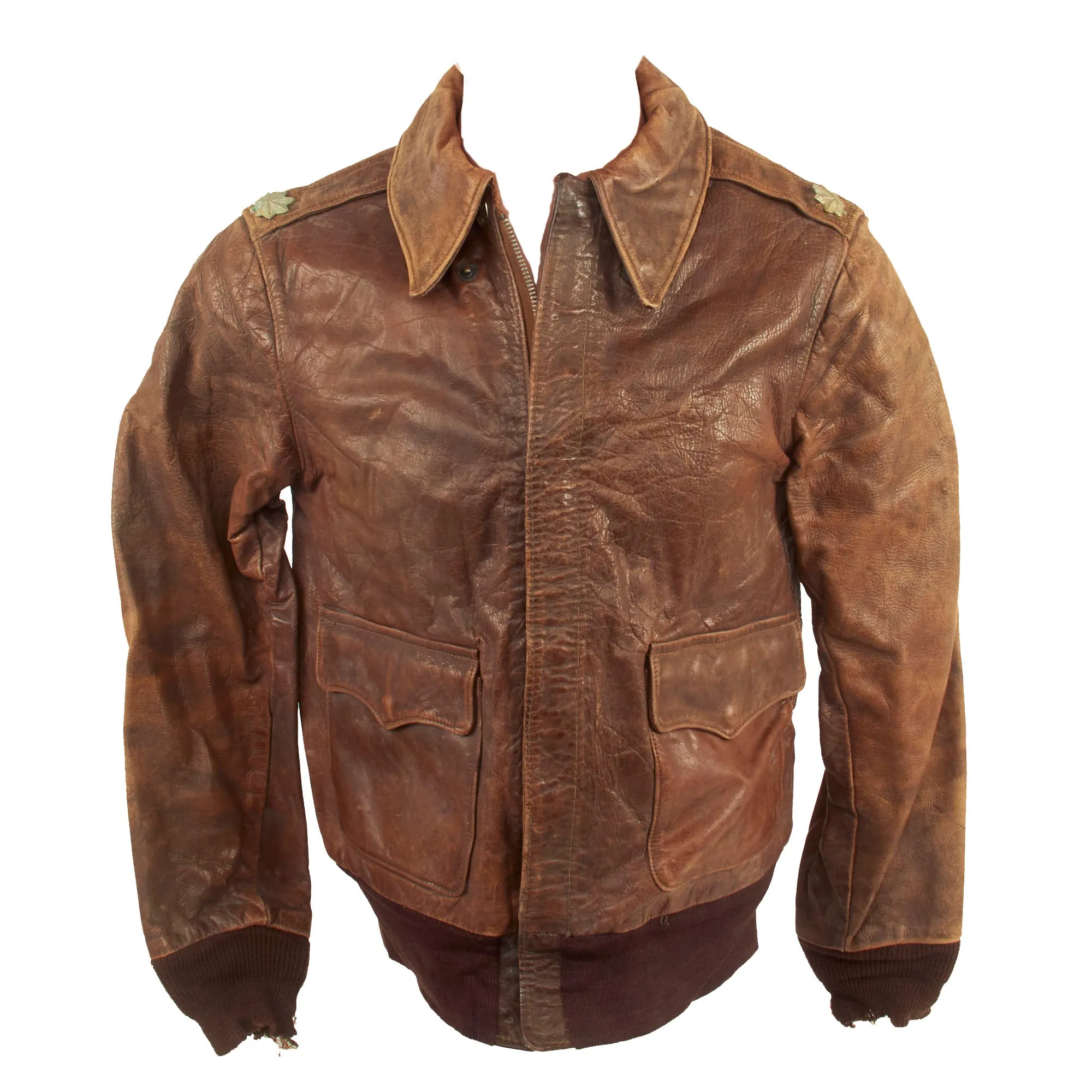 Original U.S. WWII A-2 Leather Flight Jacket With New Zealand Made Leather Jacket for Lieutenant Colonel C.E. Hinckley - (2) Jackets