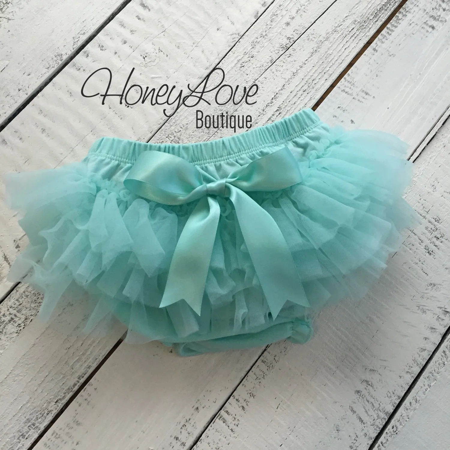 PERSONALIZED Name inside Heart - Silver Glitter and Mint/Aqua
