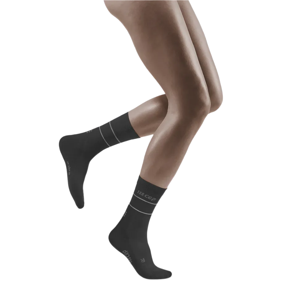 Reflective Mid Cut Compression Socks, Women