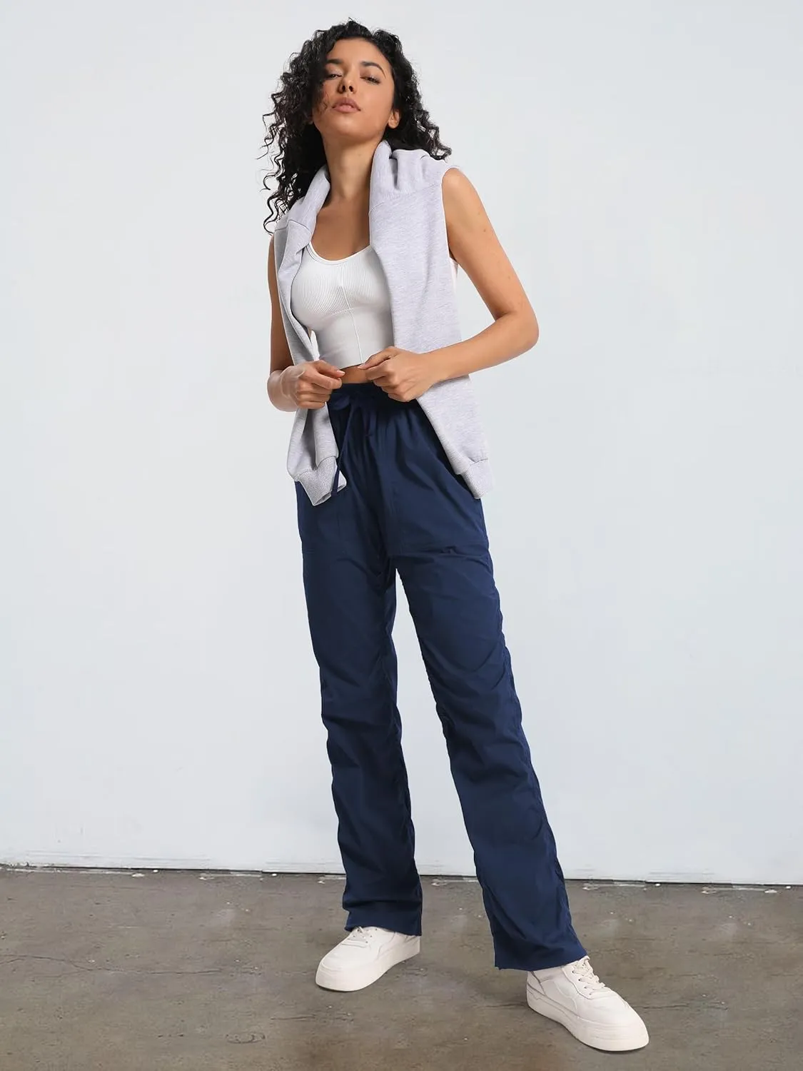 SEVEGO Women's 30"/32"/34"/36" Tall Inseam Lightweight Dance Studio Pants Ruched Workout Athletic Casual Pants