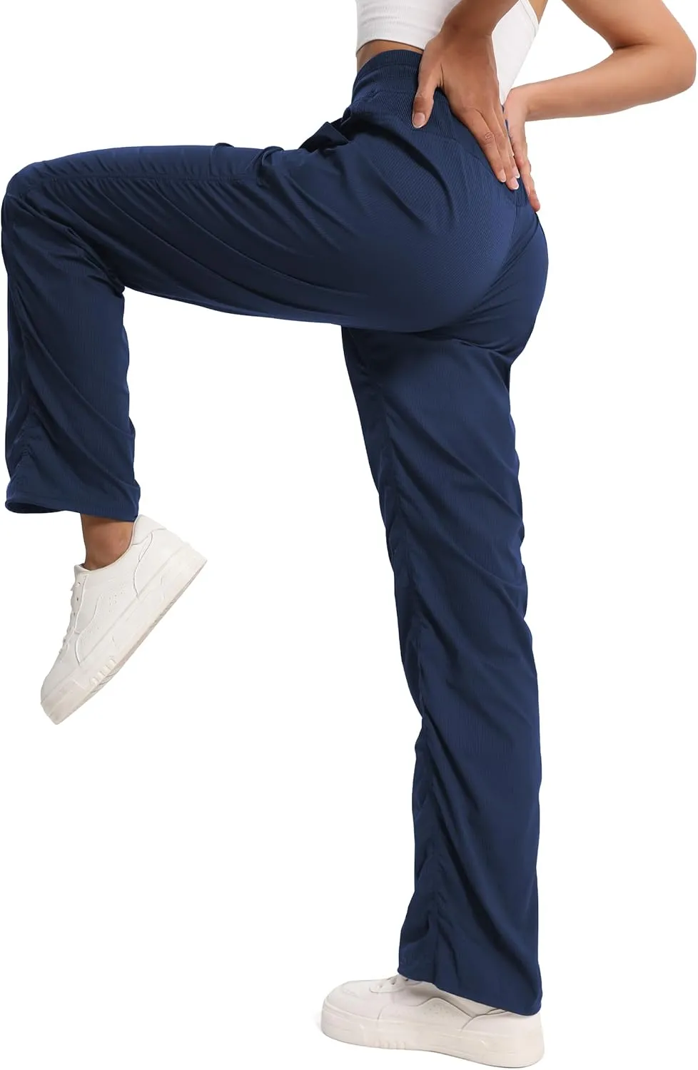 SEVEGO Women's 30"/32"/34"/36" Tall Inseam Lightweight Dance Studio Pants Ruched Workout Athletic Casual Pants