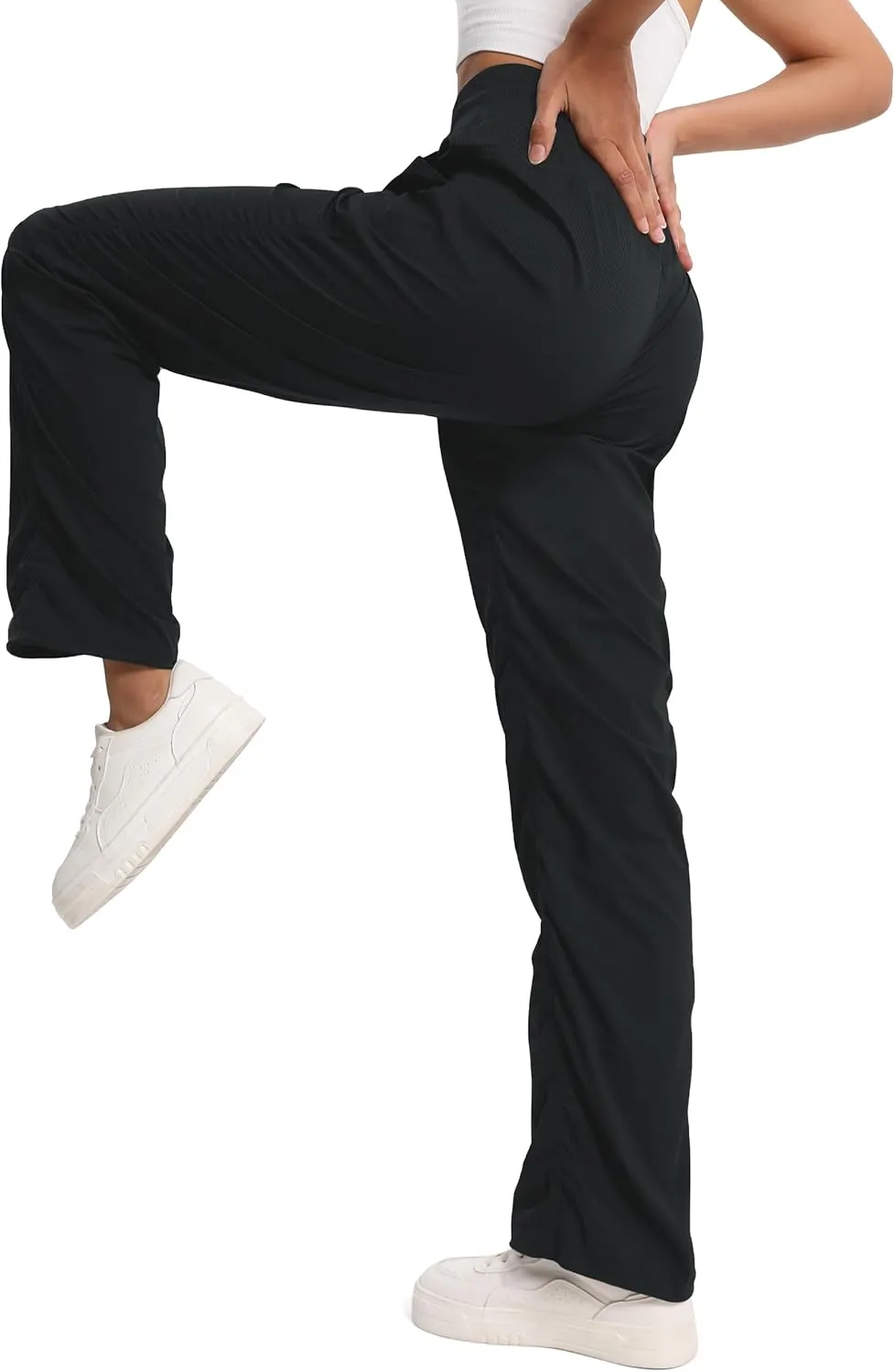 SEVEGO Women's 30"/32"/34"/36" Tall Inseam Lightweight Dance Studio Pants Ruched Workout Athletic Casual Pants