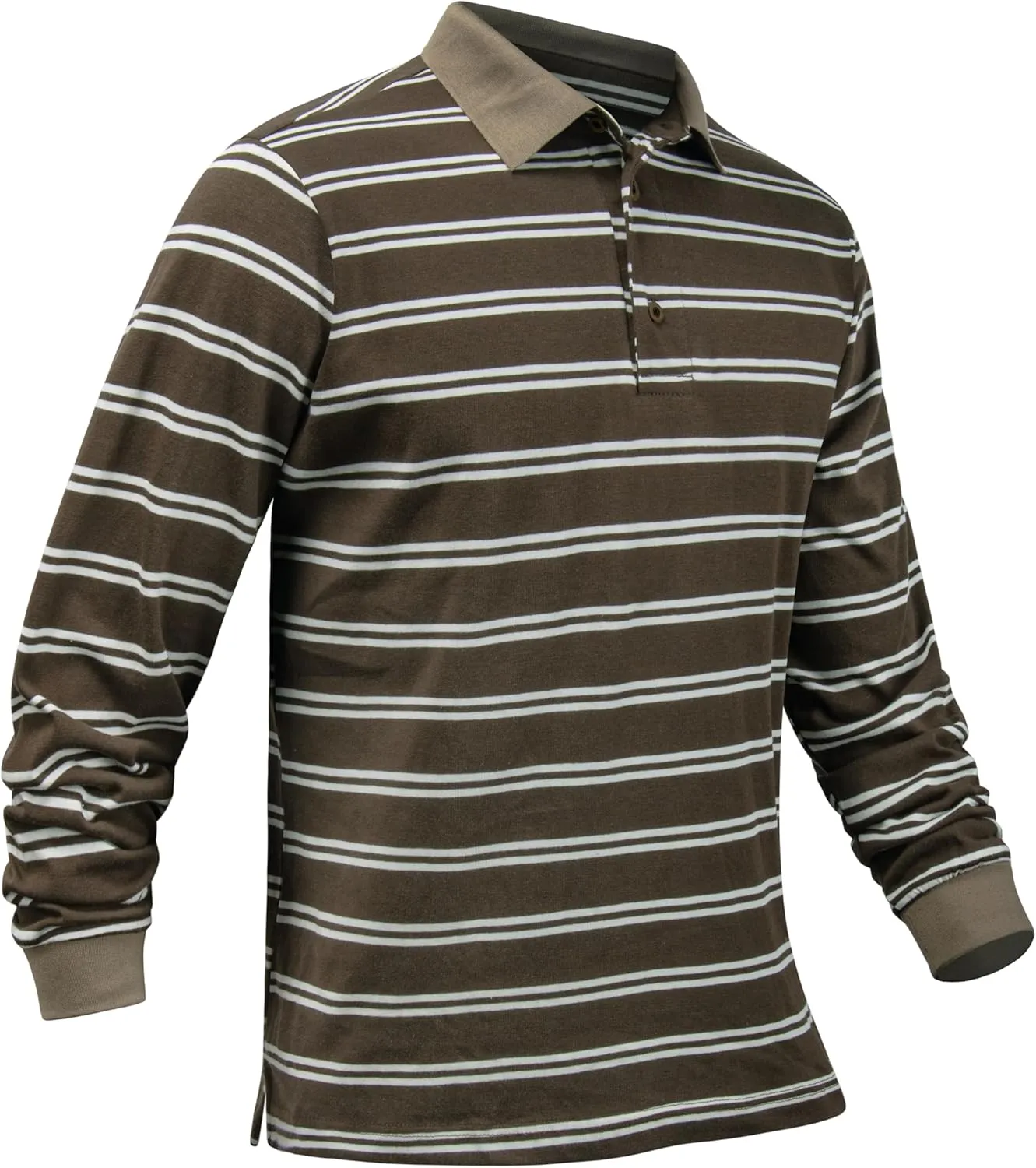 TAPULCO Mens Classic Fit Striped Polo Shirts Casual Collared Sports Golf Tennis Daily T-Shirts for Everyday Wear